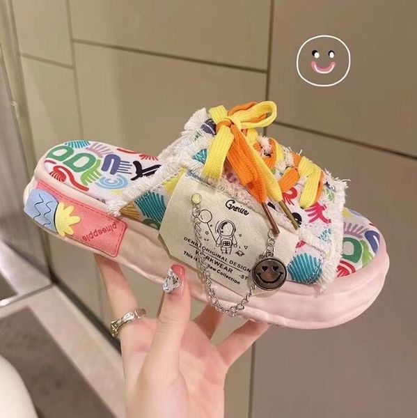 Women's Graffiti Platform Slippers Summer Casual Flat Mules Clogs Sandals in Black & White - 2024 Street Style Shoes
Women's Graffiti Platform Slippers Summer Casual Flat Mules Clogs Sandals in Black & White - 2024 Street Style Shoes