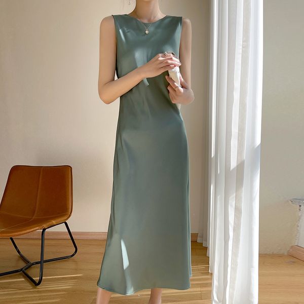 basic casual dresses highend 100 pure silk dres's satin suspender long skirt mulberry acetate slim fit round neck aline 230625, Black;gray
basic casual dresses highend 100 pure silk dres's satin suspender long skirt mulberry acetate slim fit round neck aline 230625, Black;gray