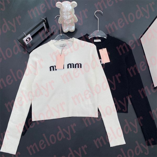 long sleeve knits spring autumn slim sweater for women luxury letter print knitted pullover top, White;black
long sleeve knits spring autumn slim sweater for women luxury letter print knitted pullover top, White;black