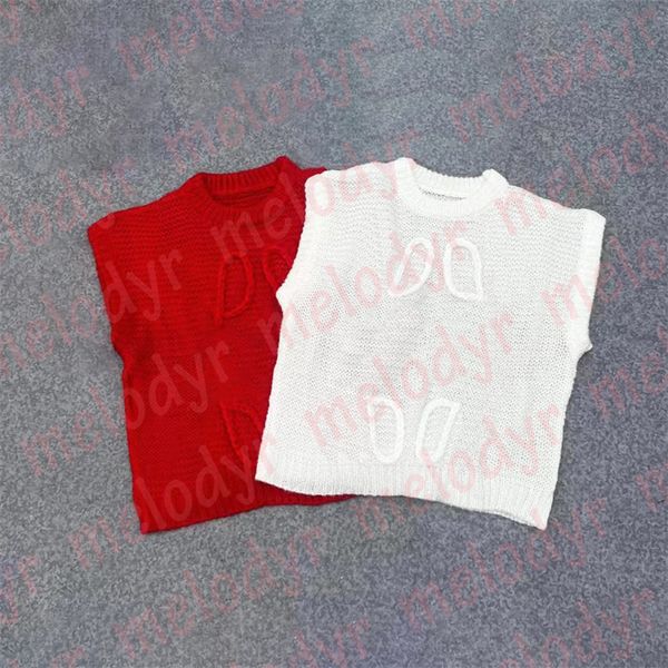 hollow knitted tees womens sleeveless knits embroidery letter short vest knitwear, White
hollow knitted tees womens sleeveless knits embroidery letter short vest knitwear, White