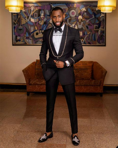 men's suits blazers black men with beaded shawl lapel groom wedding tuxedos 2 pieces set business male prom blazer pants outfit costume, White;black
men's suits blazers black men with beaded shawl lapel groom wedding tuxedos 2 pieces set business male prom blazer pants outfit costume, White;black