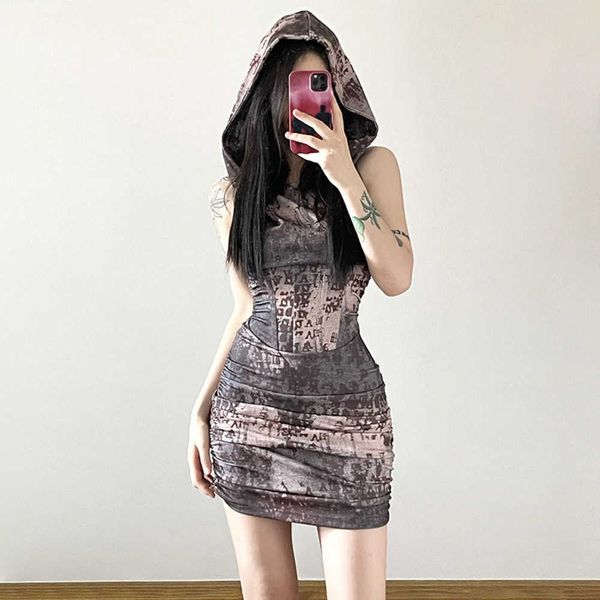 2023 summer new women's solid color slim fit high waist fashion hooded sleeveless pleated mini club dress maxi dresses woman, Black;gray
2023 summer new women's solid color slim fit high waist fashion hooded sleeveless pleated mini club dress maxi dresses woman, Black;gray
