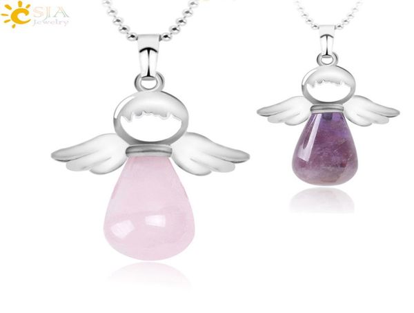 17 colors natural stone pendants crystal amethyst tiger eye rose quartz creative wing of angel pendant with chain3649890, Silver
17 colors natural stone pendants crystal amethyst tiger eye rose quartz creative wing of angel pendant with chain3649890, Silver