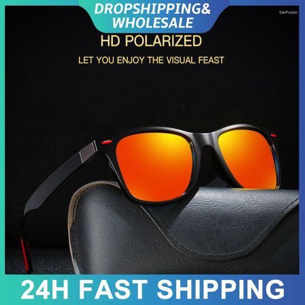 Image of Outdoor Eyewear UV400 Classic Punk Sunglasses Men Retro Square Frame Eyeglasses Driving Riding Goggles Windproof Fishing Glasses Shades