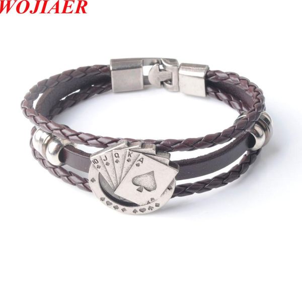 wojiaer men039s dichroic leather bracelets vintage lucky poker card charm multilayer woven bracelet male cuff jewelry gift bc006726048, Golden;silver
wojiaer men039s dichroic leather bracelets vintage lucky poker card charm multilayer woven bracelet male cuff jewelry gift bc006726048, Golden;silver