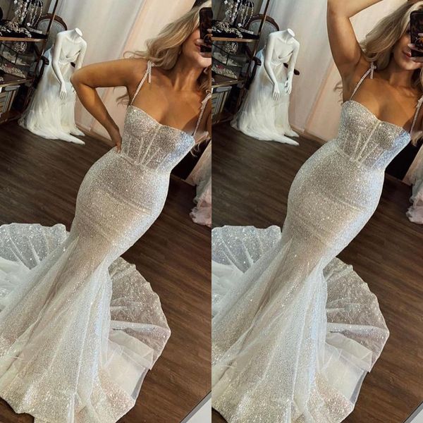 berta mermaid wedding dresses straps glitter wedding dress bone bodice vintage robe de mariee bridal gowns, White
berta mermaid wedding dresses straps glitter wedding dress bone bodice vintage robe de mariee bridal gowns, White