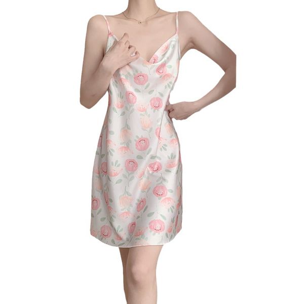 casual dress women's lingerie chemise nightgown v neck satin slip sleep dresses floral printed l xl summer clothing, Black;gray
casual dress women's lingerie chemise nightgown v neck satin slip sleep dresses floral printed l xl summer clothing, Black;gray