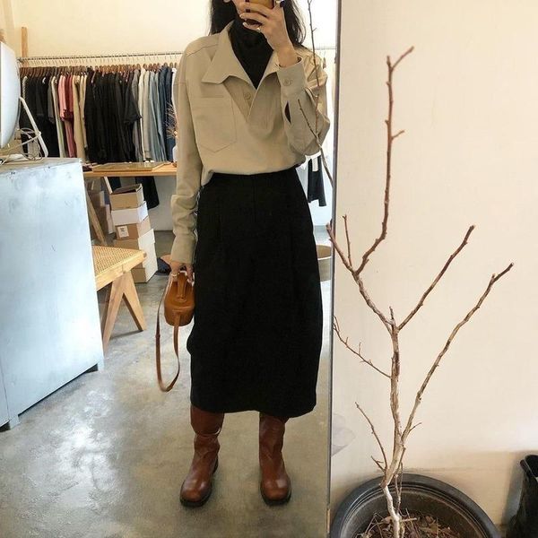 shirts qweek haruku chic woman blouses korean style black shirt oversized elegant office wear ladies long sleeve casual outerwear, White
shirts qweek haruku chic woman blouses korean style black shirt oversized elegant office wear ladies long sleeve casual outerwear, White