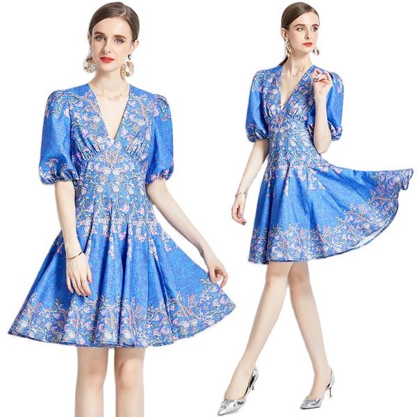 summer floral ruched blue mini dress women's designer bubble sleeves v-neck slim vacation paisley print party vintage dresses elegant 2, Black;gray
summer floral ruched blue mini dress women's designer bubble sleeves v-neck slim vacation paisley print party vintage dresses elegant 2, Black;gray
