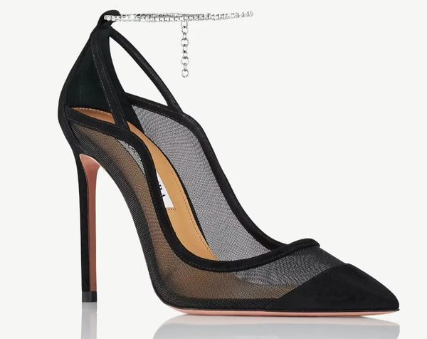 elegant summer secret aquazzurs affair pump women mesh surface sandals shoes leather toe mule walking high heels lady sandalias, Black
elegant summer secret aquazzurs affair pump women mesh surface sandals shoes leather toe mule walking high heels lady sandalias, Black