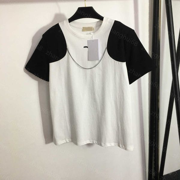 23ss womens t-shirt womens designer clothing tee round neck pure cotton chain embellished black and white color short-sleeved t-shirt womens
23ss womens t-shirt womens designer clothing tee round neck pure cotton chain embellished black and white color short-sleeved t-shirt womens