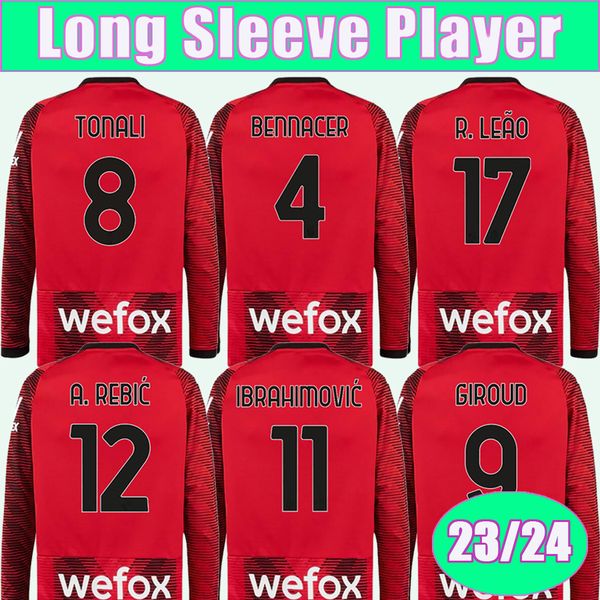 23 24 ibrahimovic long sleeve player version soccer jerseys giroud tonali theo tonali bennacer brahim a. rebic r. leao home football shirt u, Black;yellow
23 24 ibrahimovic long sleeve player version soccer jerseys giroud tonali theo tonali bennacer brahim a. rebic r. leao home football shirt u, Black;yellow