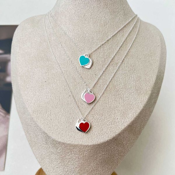 high version tiffay sterling silver double heart necklace female enamel blue pink 925 collar chain valentine's day gift, Golden;silver
high version tiffay sterling silver double heart necklace female enamel blue pink 925 collar chain valentine's day gift, Golden;silver