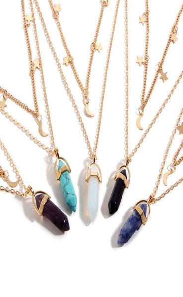 6 color fashion natural stone hexagon pendant necklace double chain star moon tassel necklacecs women fine jewlery4232772, Silver
6 color fashion natural stone hexagon pendant necklace double chain star moon tassel necklacecs women fine jewlery4232772, Silver