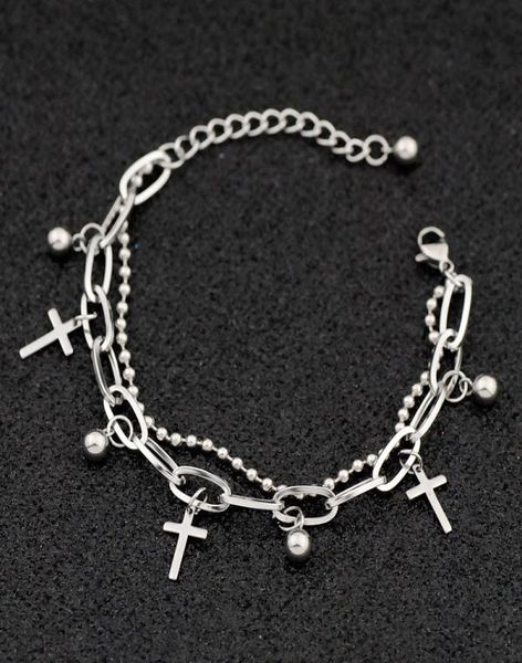 gothic hip hop metal cross pendant charm stainless steel bracelet for women female beads 2 layering linked chain bracelets cool je3998188, Golden;silver
gothic hip hop metal cross pendant charm stainless steel bracelet for women female beads 2 layering linked chain bracelets cool je3998188, Golden;silver