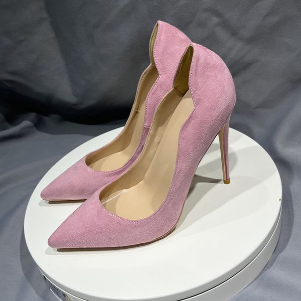 wave shape basic women pumps pink suede high heels 10cm females slip on pointed fashion girls shoes woman size 43 44 45, Black
wave shape basic women pumps pink suede high heels 10cm females slip on pointed fashion girls shoes woman size 43 44 45, Black