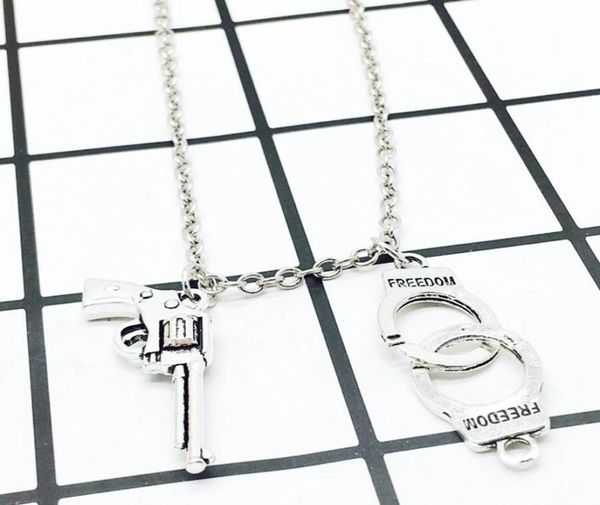 hip hop handcuffs gun pistol choker pendant neck necklace collier jewelry charm collares bijoux men women punk jewelry vintage2290871, Silver
hip hop handcuffs gun pistol choker pendant neck necklace collier jewelry charm collares bijoux men women punk jewelry vintage2290871, Silver