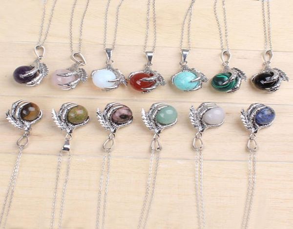 classic silver plated chain mixed stone dragon claw round beads pendant necklace jewelry1722144
classic silver plated chain mixed stone dragon claw round beads pendant necklace jewelry1722144
