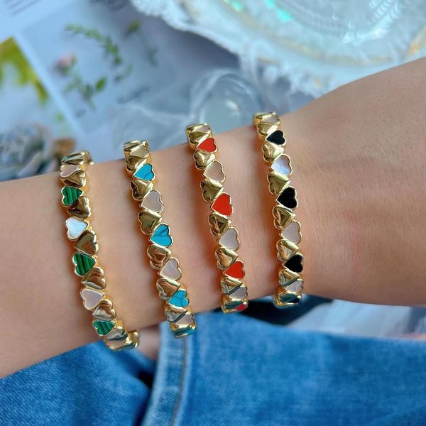 bangle open bangles for women colorful heart romantic style jewelry accessories goldcolor enamel brass bracelets gift for couple girls, Black
bangle open bangles for women colorful heart romantic style jewelry accessories goldcolor enamel brass bracelets gift for couple girls, Black