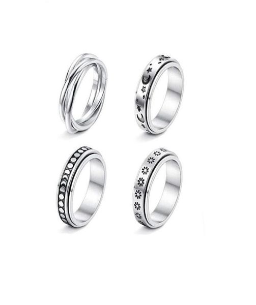 2022 fashion retro hip hop punk ring geometry stars moon flowers glossy men039s and women039s rotating rings jewelry gifts4200060, Silver
2022 fashion retro hip hop punk ring geometry stars moon flowers glossy men039s and women039s rotating rings jewelry gifts4200060, Silver