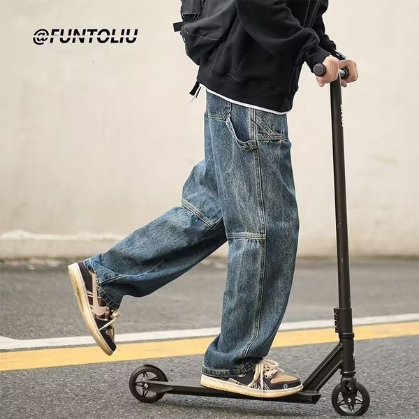 men's jeans hip hop neutral denim trousers high street hipsters streetwear skateboard harajuku straight denim y2k cloth 230625, Blue
men's jeans hip hop neutral denim trousers high street hipsters streetwear skateboard harajuku straight denim y2k cloth 230625, Blue