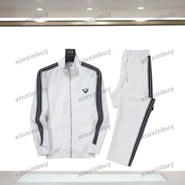 xinxinbuy men designer coat jacket paris metal triangle label sleeve ribbon sets tracksuit long sleeve women black white m-3xl, Black;brown
xinxinbuy men designer coat jacket paris metal triangle label sleeve ribbon sets tracksuit long sleeve women black white m-3xl, Black;brown