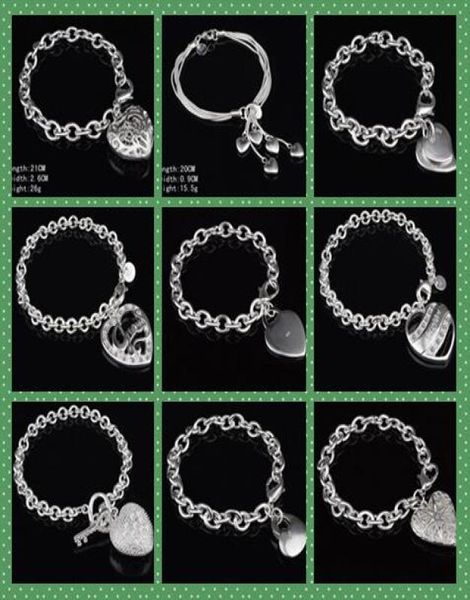 man woman bracelets mix order 9 styles 10pcslot plated 925 silver love heart pendant link chain charm bracelets highquality7607572, Black
man woman bracelets mix order 9 styles 10pcslot plated 925 silver love heart pendant link chain charm bracelets highquality7607572, Black