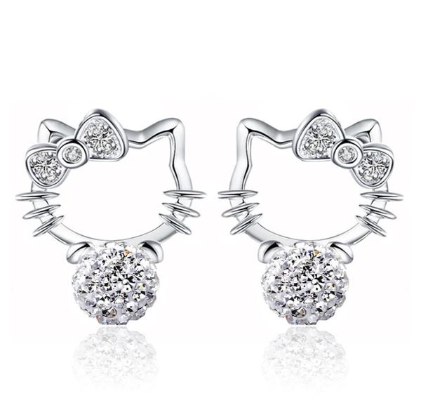 s925 sterling silver stud earrings cute sweet kitty cat animal designer earring earings ear rings with crystal cz diamond pearl je9586596, Golden;silver
s925 sterling silver stud earrings cute sweet kitty cat animal designer earring earings ear rings with crystal cz diamond pearl je9586596, Golden;silver