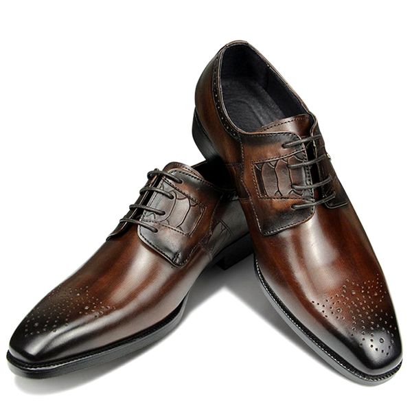 high grade men derby formal leather shoe lace up brogue dress wear male wedding shoe social office genuine cephalopod shoes gift, Black
high grade men derby formal leather shoe lace up brogue dress wear male wedding shoe social office genuine cephalopod shoes gift, Black