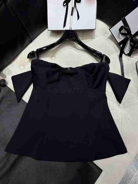 women's t-shirt designer women tee slash neck crop with bow crystal letter milan runway high end custom luxury brand dress girls vest, White
women's t-shirt designer women tee slash neck crop with bow crystal letter milan runway high end custom luxury brand dress girls vest, White