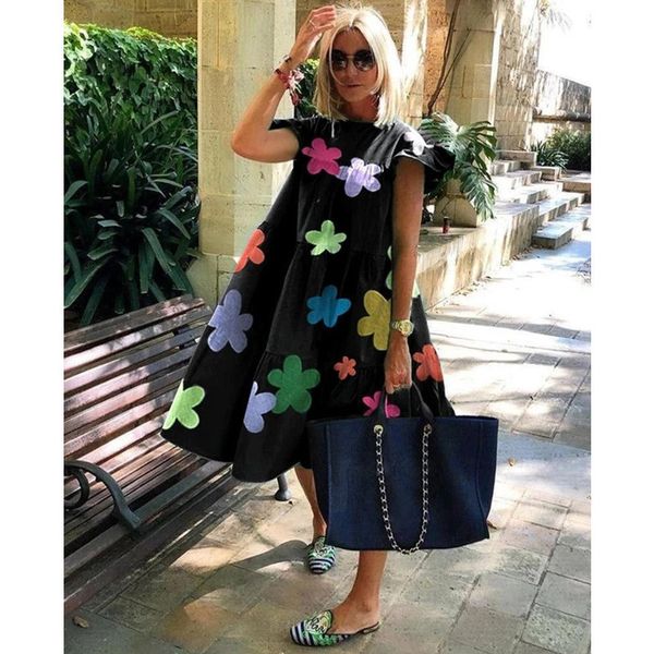 basic casual dresses summer women floral print sweet dress short sleeve fashion loose bohemian sundress s3xl large size female beach 230625, Black;gray
basic casual dresses summer women floral print sweet dress short sleeve fashion loose bohemian sundress s3xl large size female beach 230625, Black;gray