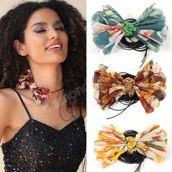 long rope chains with flower bowknot choker necklace for women trendy ladies fabric collar 2023 fashion neck jewelry accessories, Golden;silver
long rope chains with flower bowknot choker necklace for women trendy ladies fabric collar 2023 fashion neck jewelry accessories, Golden;silver