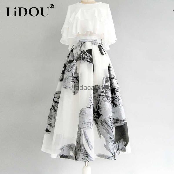 summer oversized casual fashion ruffles shirt floral printing skirts set ladies solid short blouse high waist aline skirt suit l230621, Black
summer oversized casual fashion ruffles shirt floral printing skirts set ladies solid short blouse high waist aline skirt suit l230621, Black