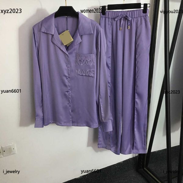 designer women pajamas lady nightgown girl home casual wear 2pcs embroidered chest logo pocket shirt and wide leg pants
designer women pajamas lady nightgown girl home casual wear 2pcs embroidered chest logo pocket shirt and wide leg pants