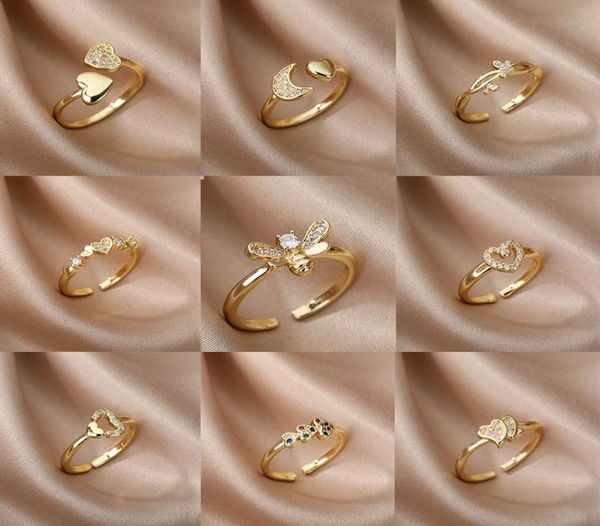 fashion jewelrys bee butterfly for women open adjustable stainless steel cubic zirconia moon heart finger ring elegant birthday je1552226, Golden;silver
fashion jewelrys bee butterfly for women open adjustable stainless steel cubic zirconia moon heart finger ring elegant birthday je1552226, Golden;silver