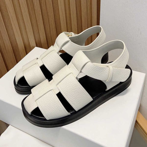 the row the roman sandals women's row genuine leather woven hollow round head pig cage shoes flat bottom outward wear casual beach shoe, Black
the row the roman sandals women's row genuine leather woven hollow round head pig cage shoes flat bottom outward wear casual beach shoe, Black