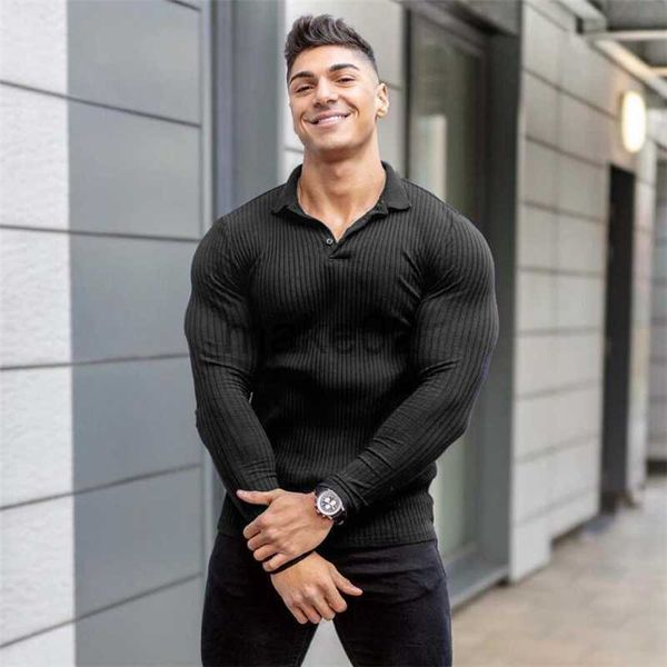 men's casual shirts spring autumn fashion men long sleeve knitted shirt fitness clothing slim fit strips tshirt male brand gym tees x0, White;black
men's casual shirts spring autumn fashion men long sleeve knitted shirt fitness clothing slim fit strips tshirt male brand gym tees x0, White;black