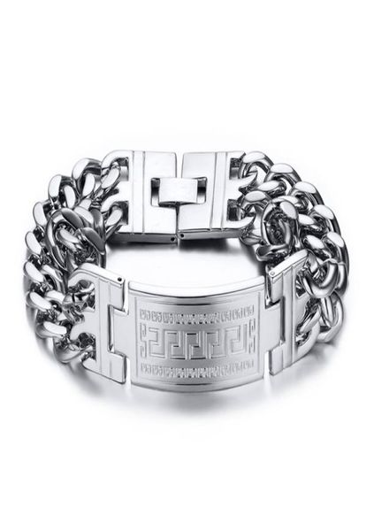 men039s greece key id tag bracelet for men stainless steel male double cuba chain bangles bileklik hiphop jewelry bold and chun8345001, White
men039s greece key id tag bracelet for men stainless steel male double cuba chain bangles bileklik hiphop jewelry bold and chun8345001, White