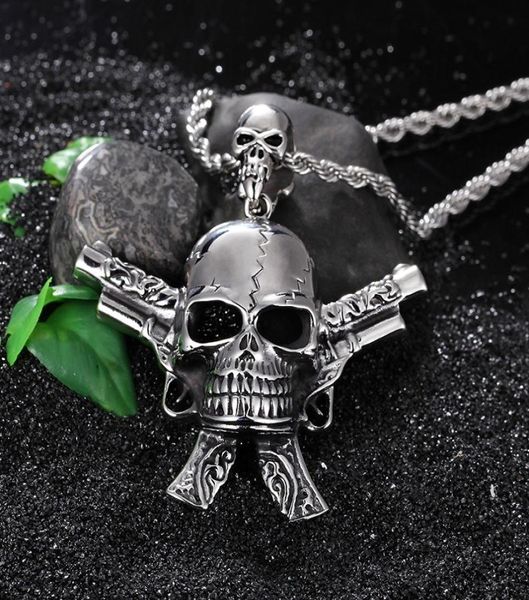 new men039s suit stainless steel accessory gun skull cool punk gothic necklace pendant biker jewelry6594550, Silver
new men039s suit stainless steel accessory gun skull cool punk gothic necklace pendant biker jewelry6594550, Silver
