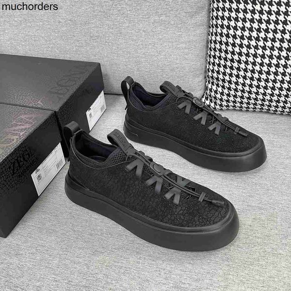 new zzegna zegna co branded netred suede elastic sneakers thick soles wear strap casual shoes, Black
new zzegna zegna co branded netred suede elastic sneakers thick soles wear strap casual shoes, Black