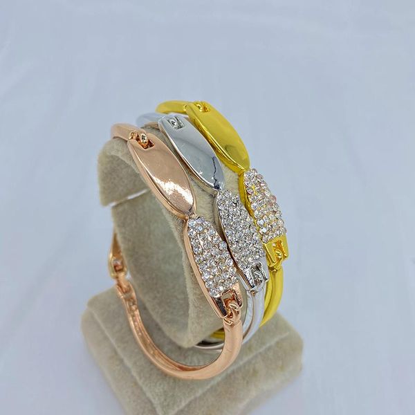 bangle dubai fashion jewelry new gold plated three color zircon bracelet for women wedding party formal dinner, Black
bangle dubai fashion jewelry new gold plated three color zircon bracelet for women wedding party formal dinner, Black