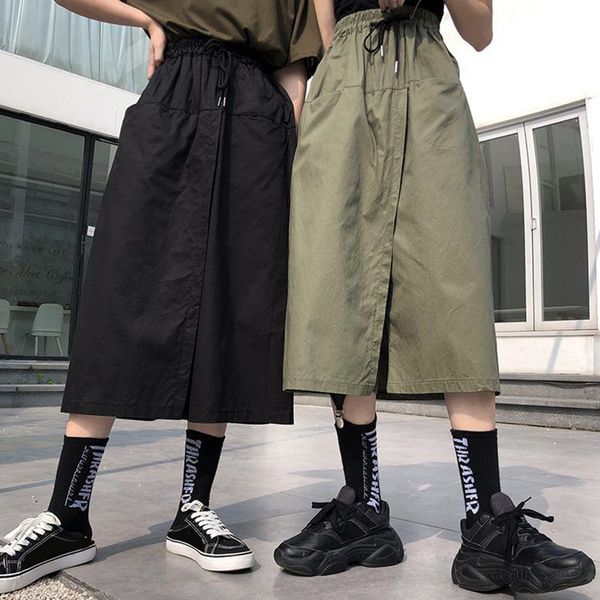 men's shorts rimocy 2023 harajuku long skirt pant elastic waist oversized cargo pants woman summer streetwear wide leg trousers female, White;black
men's shorts rimocy 2023 harajuku long skirt pant elastic waist oversized cargo pants woman summer streetwear wide leg trousers female, White;black