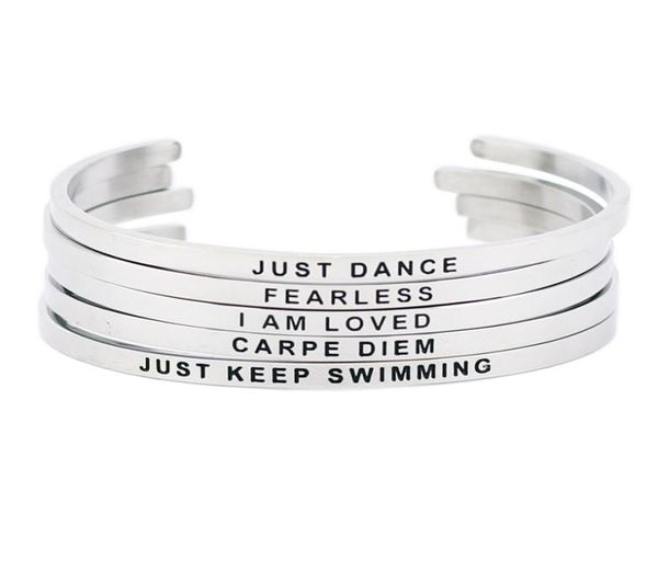stainless steel bangle engraved positive inspirational quote cuff bracelet bangle silver mantra bangle for women gift6672804, Black 
stainless steel bangle engraved positive inspirational quote cuff bracelet bangle silver mantra bangle for women gift6672804, Black