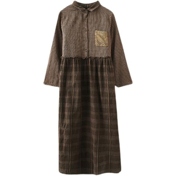 dresses 2023 new arrival fashion plaid blouse spring dress patchwork linen cotton long sleeve vintage women casual midi autumn dress, Black;gray
dresses 2023 new arrival fashion plaid blouse spring dress patchwork linen cotton long sleeve vintage women casual midi autumn dress, Black;gray