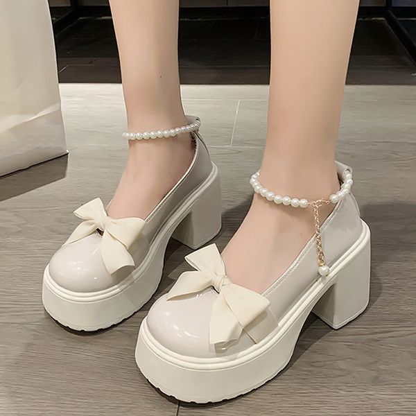 dress shoes fashion bowtie y platform pump pearl ankle strap mary jane woman 2023 autumn thick heeled party female 230625, Black
dress shoes fashion bowtie y platform pump pearl ankle strap mary jane woman 2023 autumn thick heeled party female 230625, Black