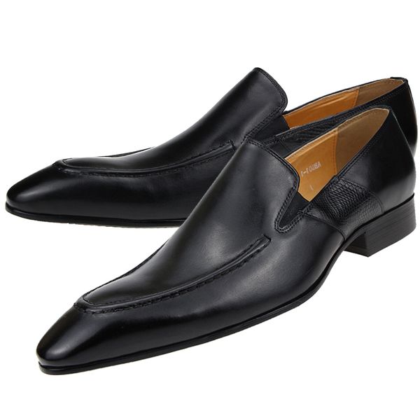 purely handmade genuine cow leather shoes mens sapato social formal wedding dress shoes loafers pointed toe stylish shoe, Black
purely handmade genuine cow leather shoes mens sapato social formal wedding dress shoes loafers pointed toe stylish shoe, Black