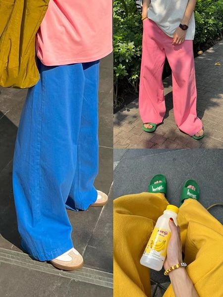 men's jeans 2023 american springsummer colorful wide leg for men pink blue loose straight casual pants women streetwear 230625
men's jeans 2023 american springsummer colorful wide leg for men pink blue loose straight casual pants women streetwear 230625