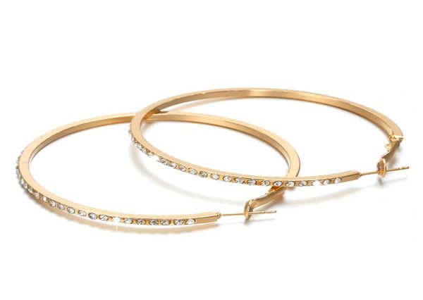 fashion designer hoop earrings huggie with rhinestone simple big circle gold color loop earring for women jewelry gift5908693, Golden;silver
fashion designer hoop earrings huggie with rhinestone simple big circle gold color loop earring for women jewelry gift5908693, Golden;silver
