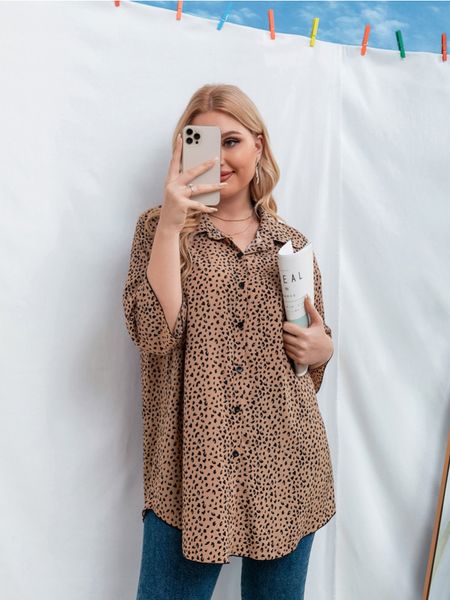women's plus size tshirt size women leopard print irregular long foreign trade chiffon shirts plus clothing 230625, Black
women's plus size tshirt size women leopard print irregular long foreign trade chiffon shirts plus clothing 230625, Black