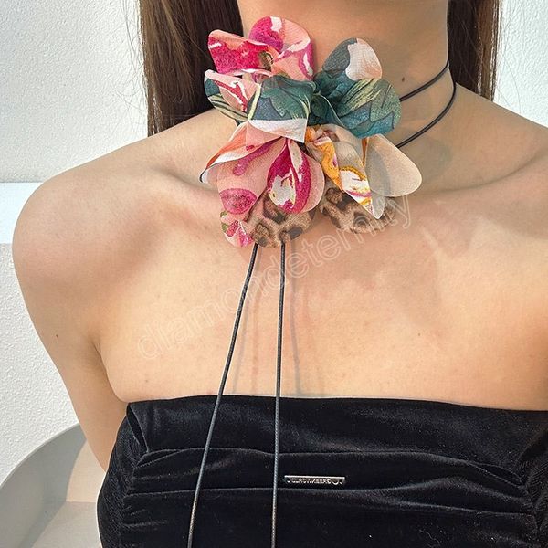 large fluffy fabric flower choker necklaces for women elegant long lace up rope chains collar on neck fashion accessories female, Golden;silver
large fluffy fabric flower choker necklaces for women elegant long lace up rope chains collar on neck fashion accessories female, Golden;silver